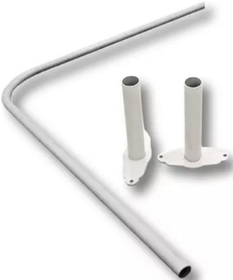 Producto - Barral Curvo Aluminio Color Blanco epoxi llega hasta 1,10 x 1,10 mts