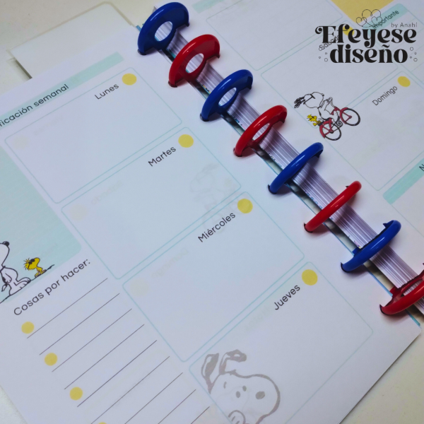 Producto - Agenda Perpetua Snoopy A5 Semana a la Vista con discos - 3