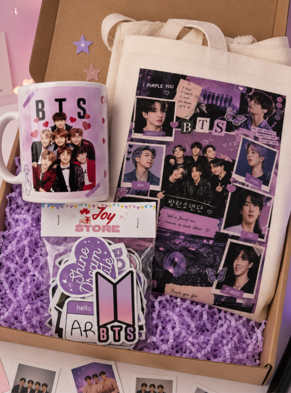 Producto - Kit BTS - Taza, Totebag y Stickers