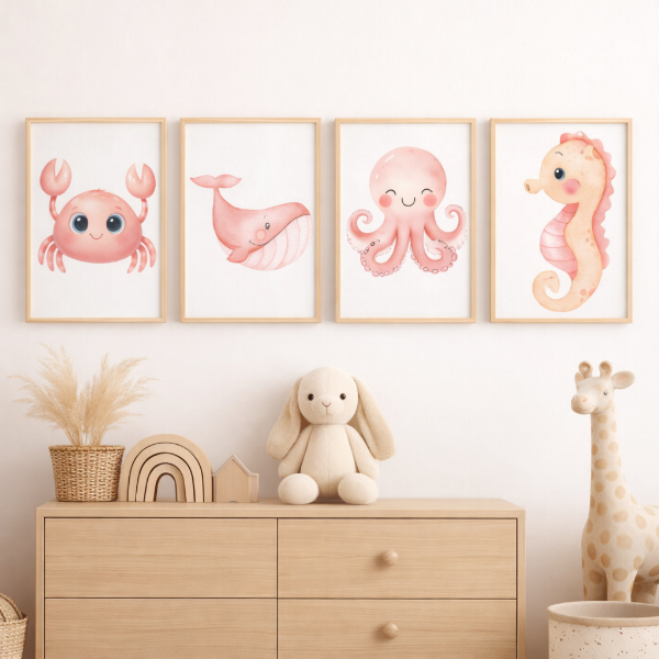 Producto - SET DE 4 CUADROS COLECCIÓN BAJO EL MAR