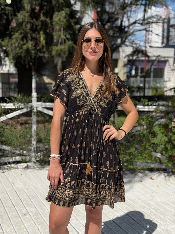 Producto - Vestido corto negro con lurex
