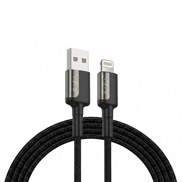 Producto - Cable USB-A a Lightning - Carga Rápida - Color Negro - Mod. Zeus - Xaea