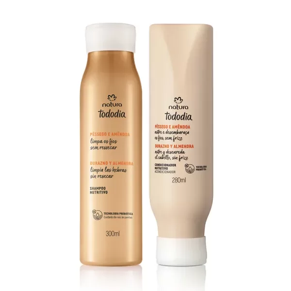 Producto - kit shampoo y acondicionador Tododia durazno y almendra básico - Tododia