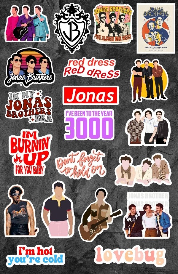 Producto - JONAS BROTHERS - 20 STICKERS MEDIANOS