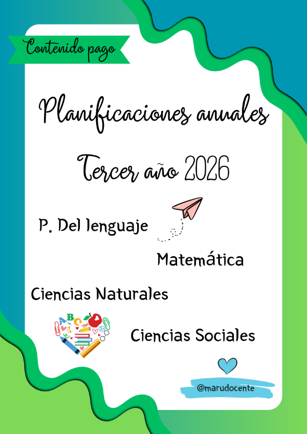 Producto - PLANIFICACIONES ANUALES DE TERCER GRADO