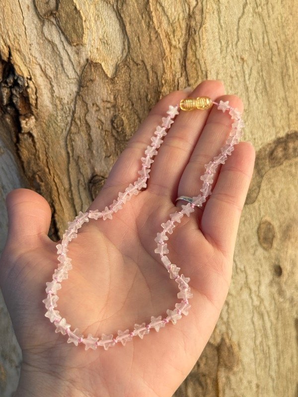 Producto - Collar estrella cuarzo rosa