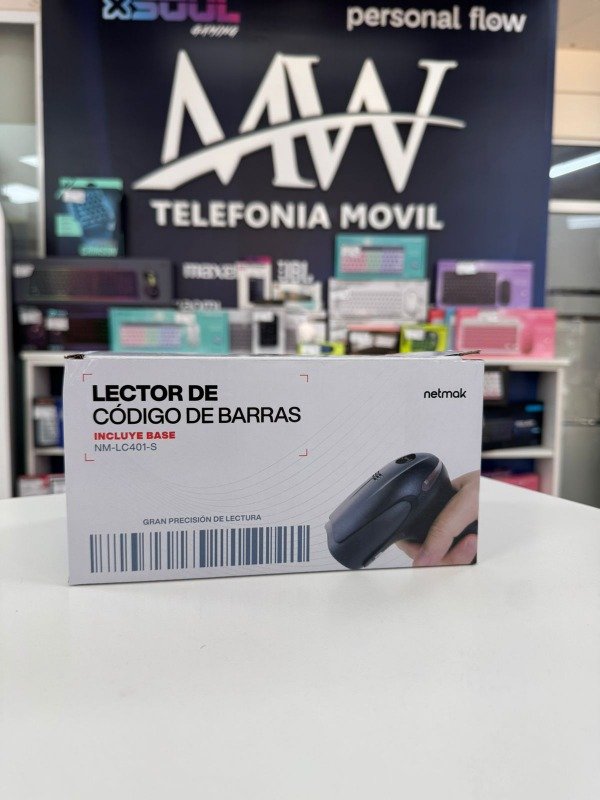 Producto - Lector Codigo de Barras Laser USB 1D - Incluye Pie Netmak NM-LC401-S