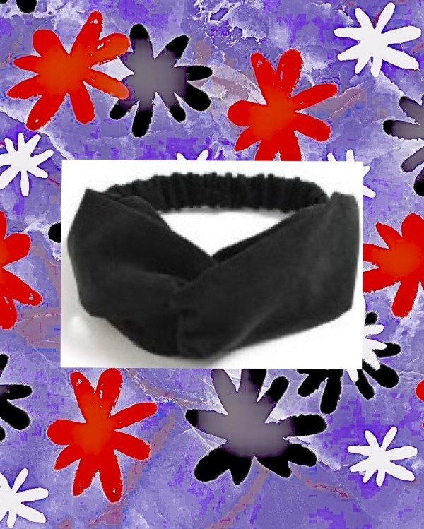 Producto - Vincha cruzada de tela gamuzada Negro