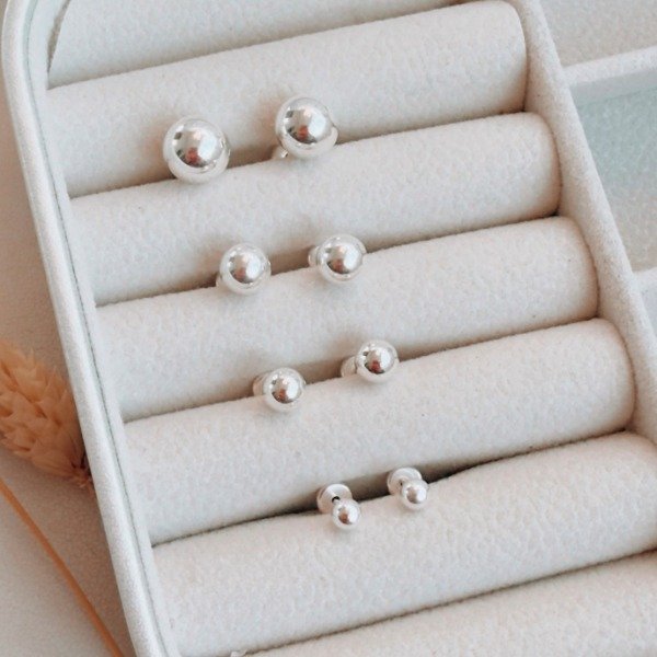 Producto - Aros Pasantes Perlas Plateadas Plata 925
