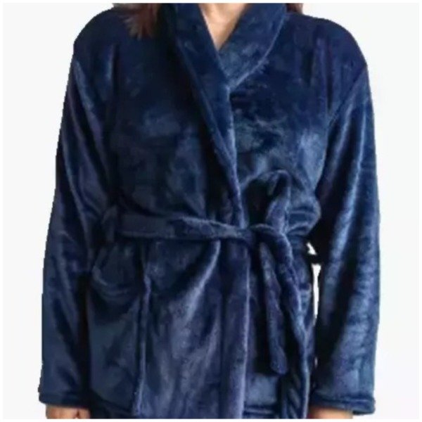 Producto - BATA FLANNEL SUPER SOFT CON CUELLO - AZUL