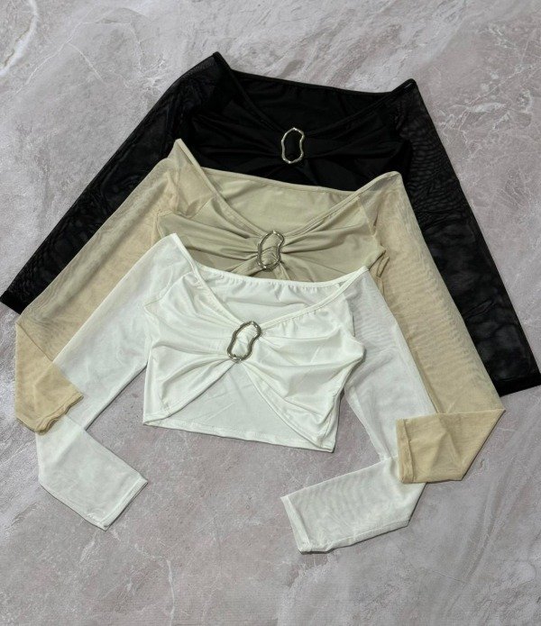 Producto - LINEA AMBAR TOP MANGAS DE TUL