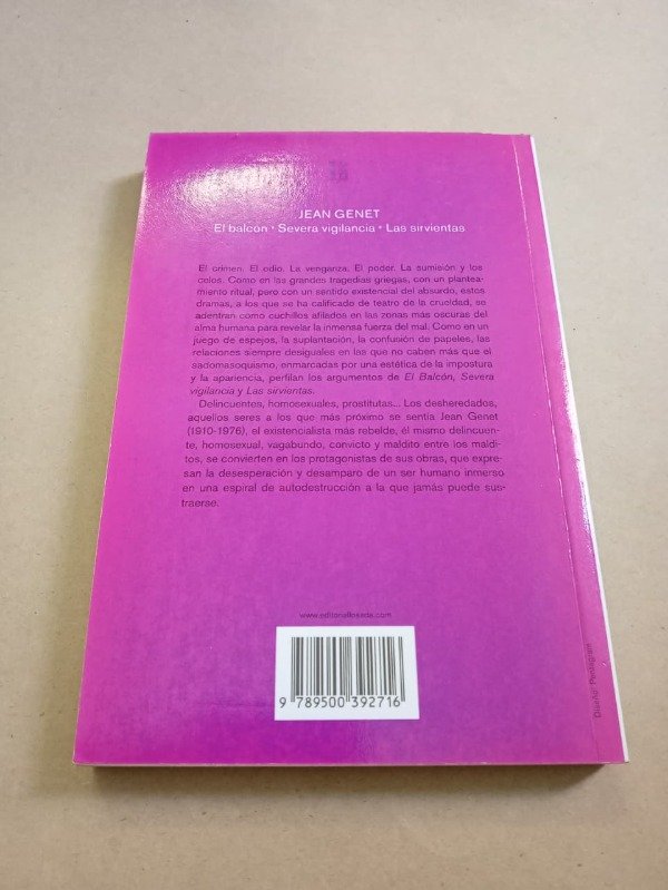 Producto - El balcón / Severa vigilancia / Las sirvientas - Jean Genet - Losada 2003 - 1