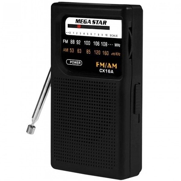Producto - MegaStar Radio Portatil Cx16a Am Fm A Pilha Negro