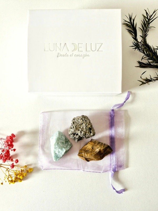 Producto - Kit Piedras Energéticas Prosperidad / Pirita, Cuarzo Verde, Ojo de Tigre - 3