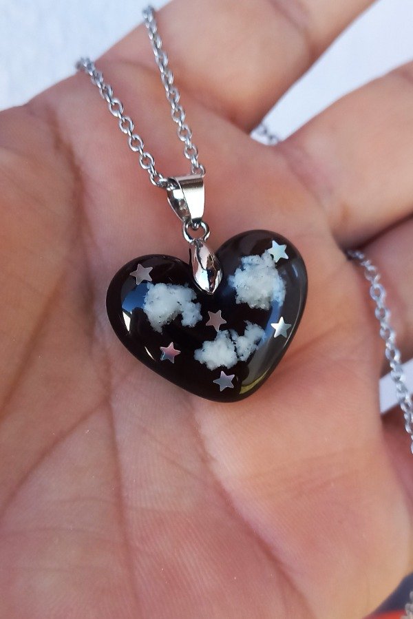 Producto - Dije corazón cielito "noche estrellada"