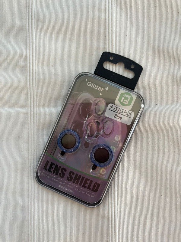 Producto - Iph 15 y iph 15 plus protector de camara brillo azul