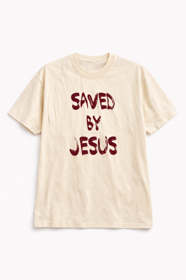 Producto - Remera Boxy - Saved by Jesus