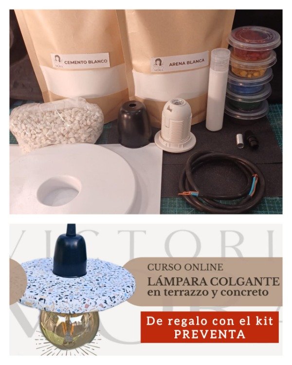 Producto - kit moldes, materiales y curso online lámpara colgante