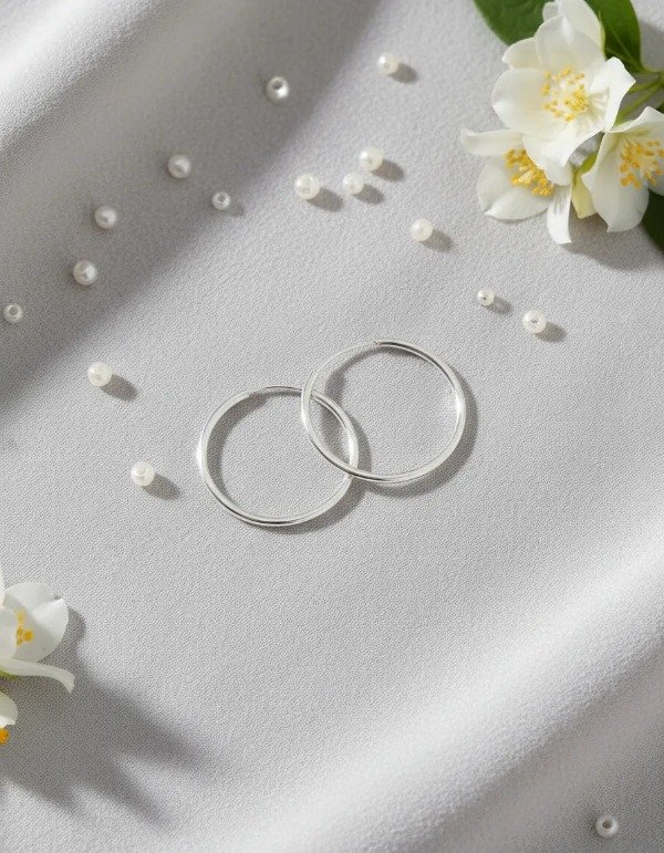 Producto - Aros Argollas Cubanas Plata 2 Piezas 1.9cm - Lolita