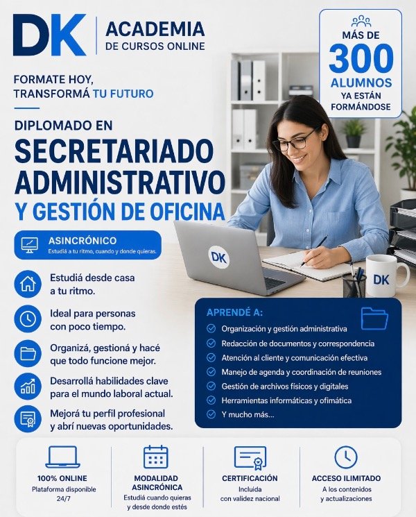 Producto - DIPLOMADO EN SECRETARIADO ADMINISTRATIVO Y GESTIÓN DE OFICINA ASINCRÓNICO