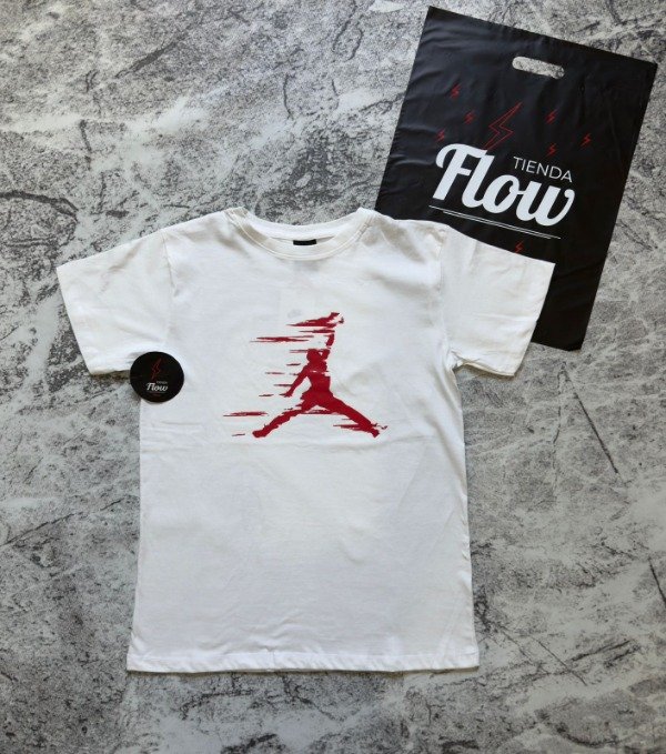 Producto - Remera Jordan Run Blanca Roja