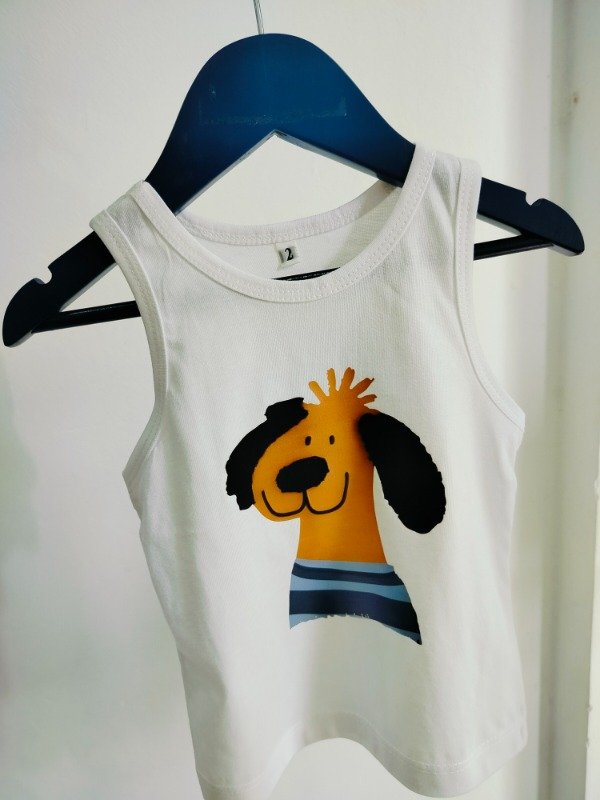 Producto - ARTICULO 307 - G- MUSCULOSA DE ALGODON ESTAMPA DTF PERRITO