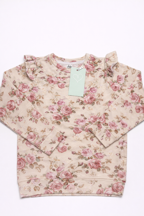 Producto - Buzo frisa elastizada crudo flores