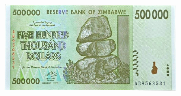 Producto - Zimbabwe 500.000 Dollars (2008) Palmeras y Jardín Botánico Pick.76 Unc - 0