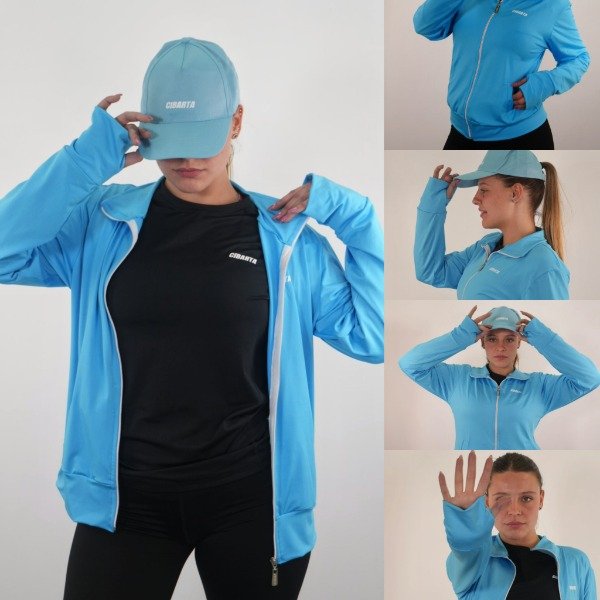Producto - Campera Liviana Cibarta  Modelo Running Celeste