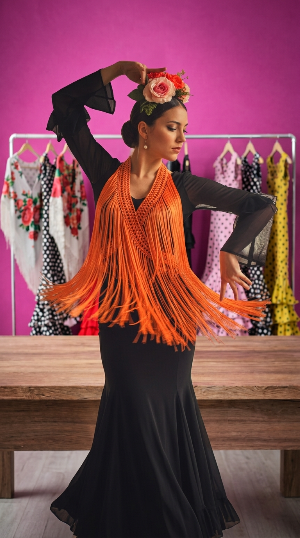Producto - Tira De Flecos Para Cruzar 160 cm Naranja