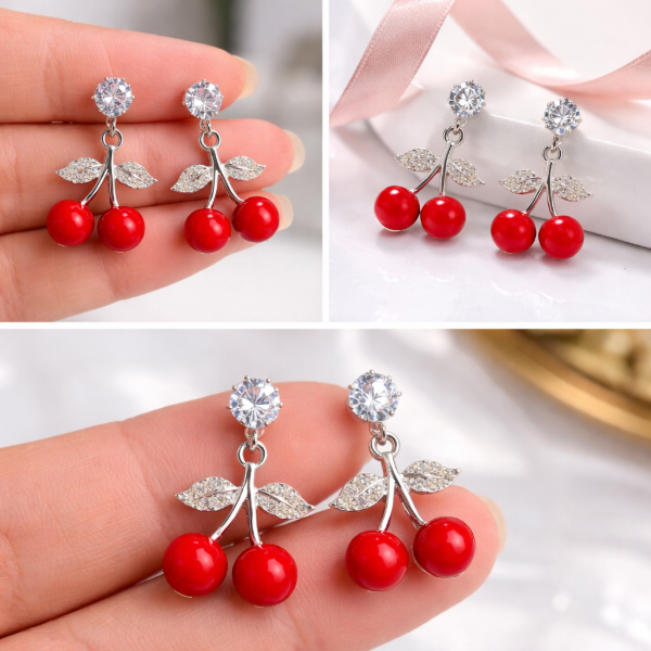 Producto - Aros Colgantes Cereza - 1