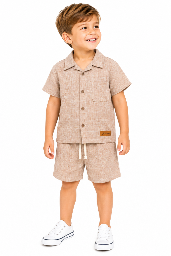 Producto - CONJUNTOS LINO BEBÉ CAMISA Y SHORT LISOS - 3