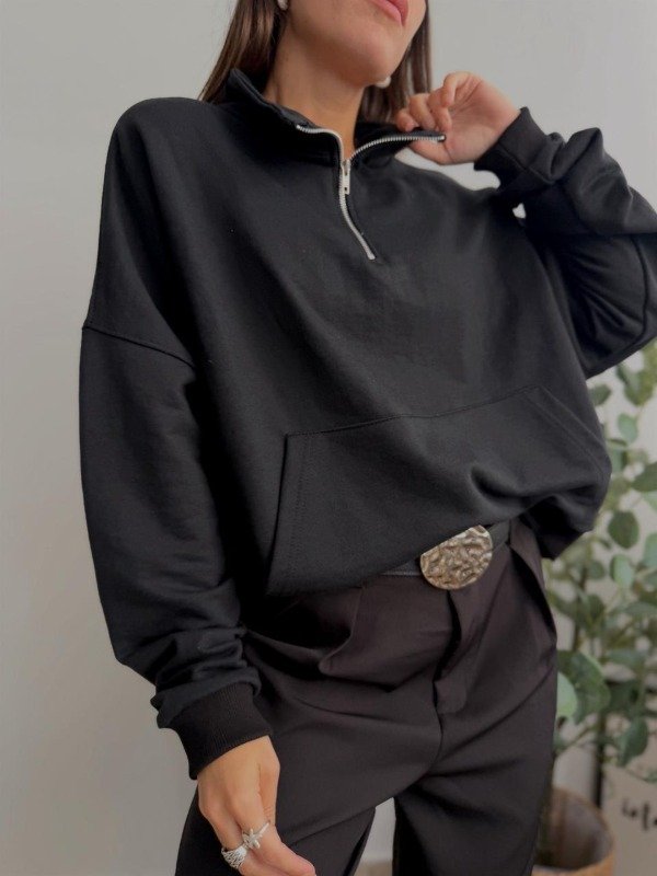 Producto - buzo canguro c/cierre negro