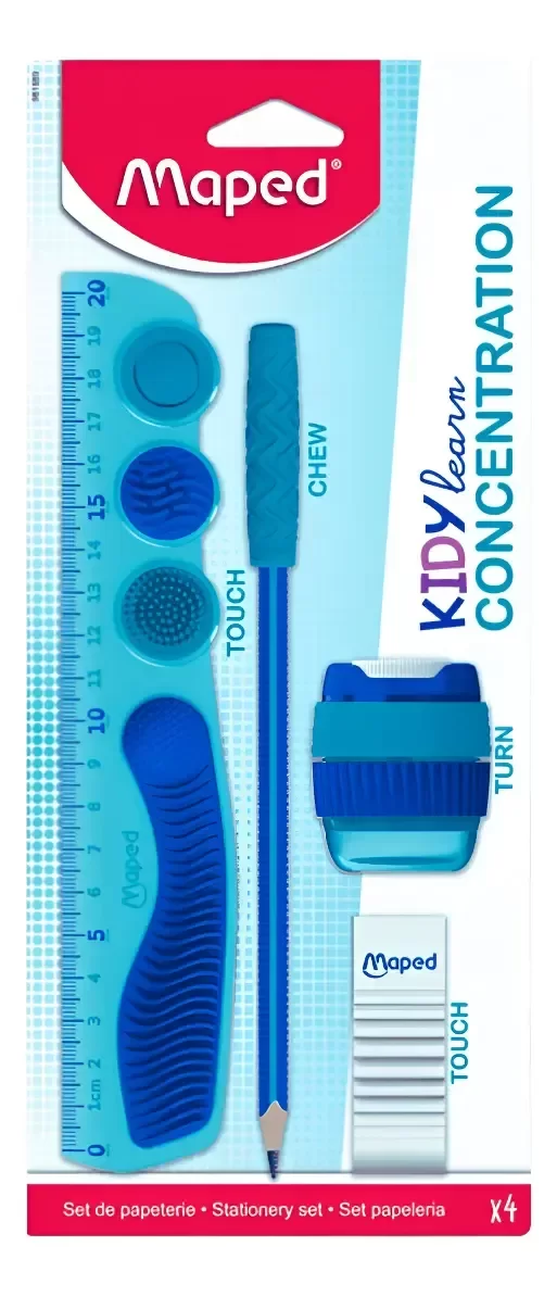 Producto - Kit Escolar Sensorial Kidy Learn Concentration Maped 4 Piezas - 0