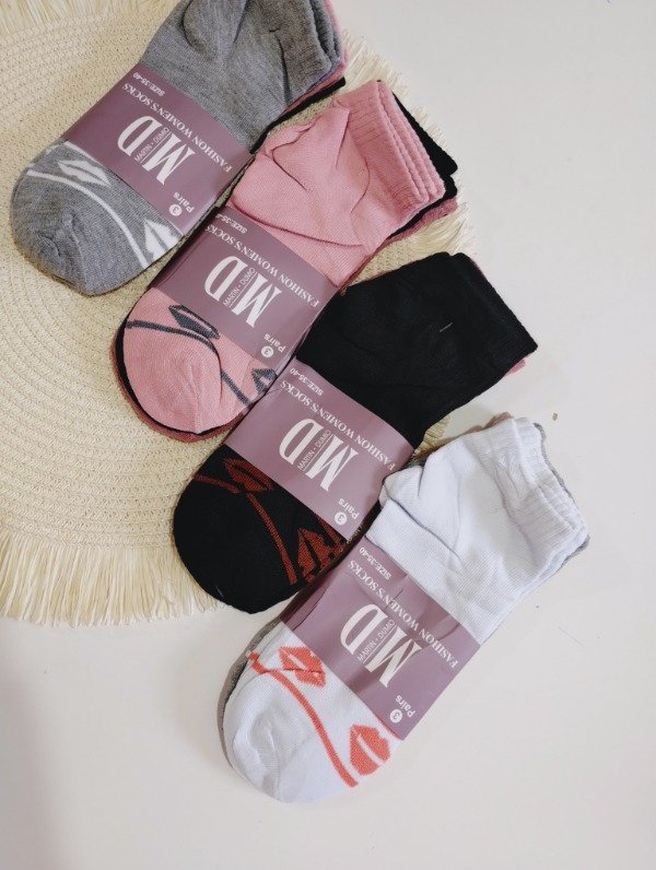 Producto - Soquetes de dama diseños varios de algodón línea económica x docena