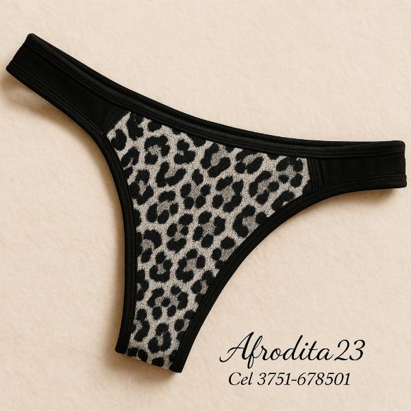 Producto - Vedetina Sexy Negra Estampada microfibra Talle 1-2
