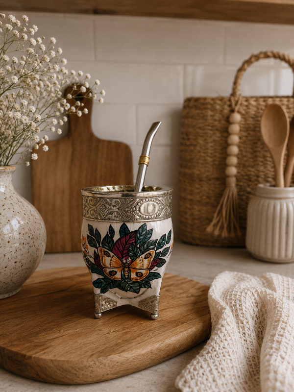 Producto - Mate imperial con patas de acero y bombilla Botanico