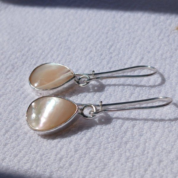 Producto - Aros plata 925 Nácar gotas - 4