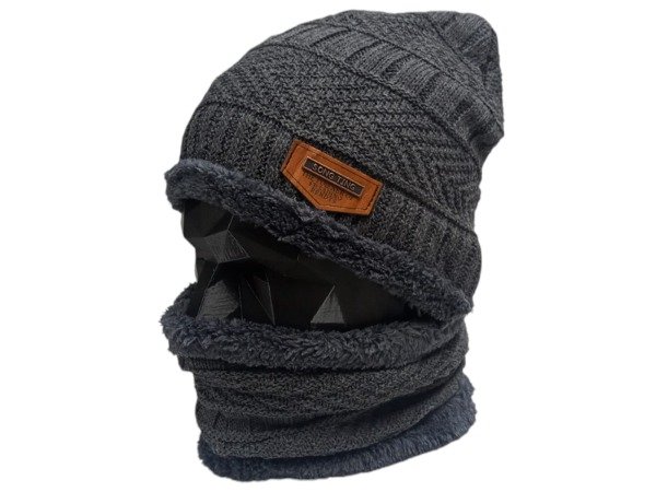 Producto - Conjunto GORRO/CUELLO Interior Simil Piel GRIS - 0