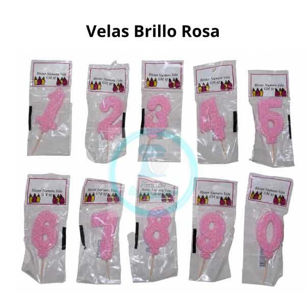 Producto - Velas con Brillo Rosas x1