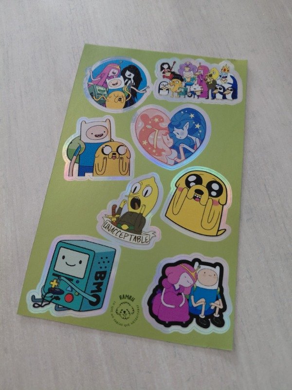 Producto - Planchitas de stickers - Hora de aventura