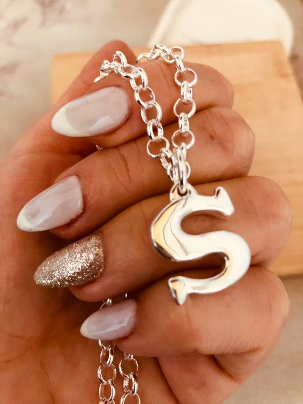 Producto - Inicial S inflada Plata 925 con sello 2x2cm