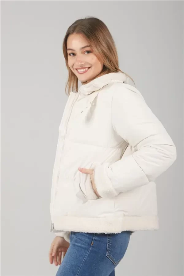 Producto - Campera puffer con corderito natural