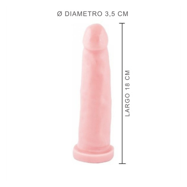 Producto - Consolador Vara Natural 18x3.5cm / Dildo Compatible con Arnés