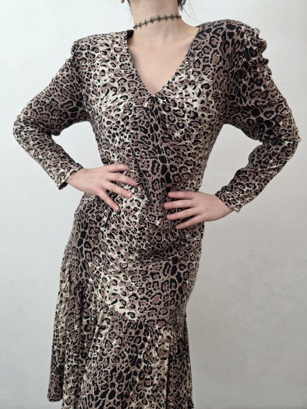 Vestido print marrón — imagen 2