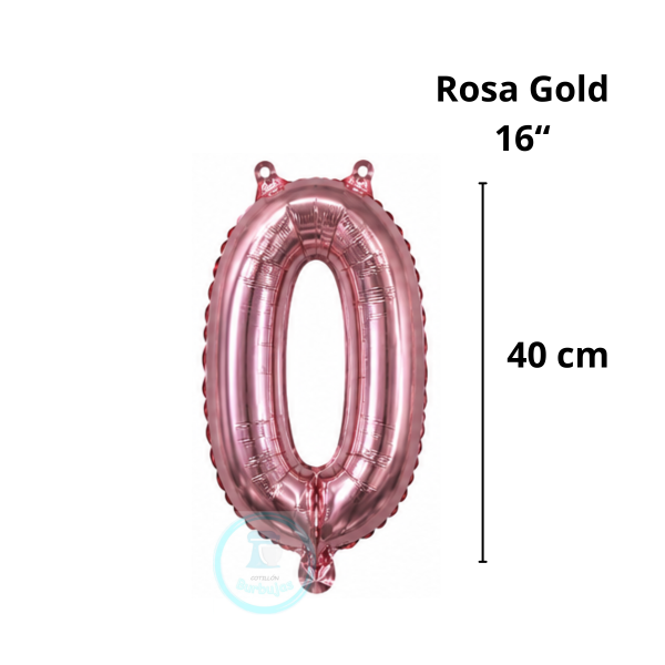 Producto - Globo N. 0 Metalizado 16" (40 cm) ROSADO x1
