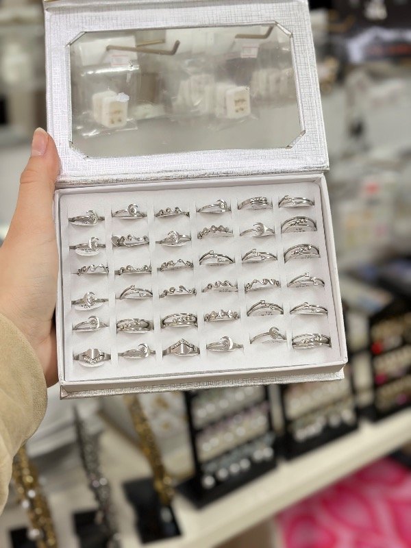 Producto - Anillo acero con stras fino
