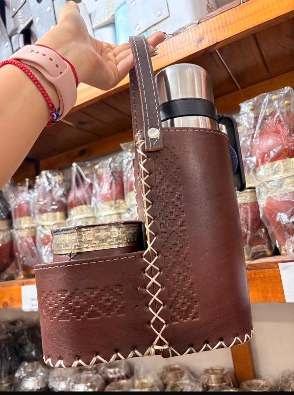 Producto - Canasta Matera de CUERO PREMIUM labubu