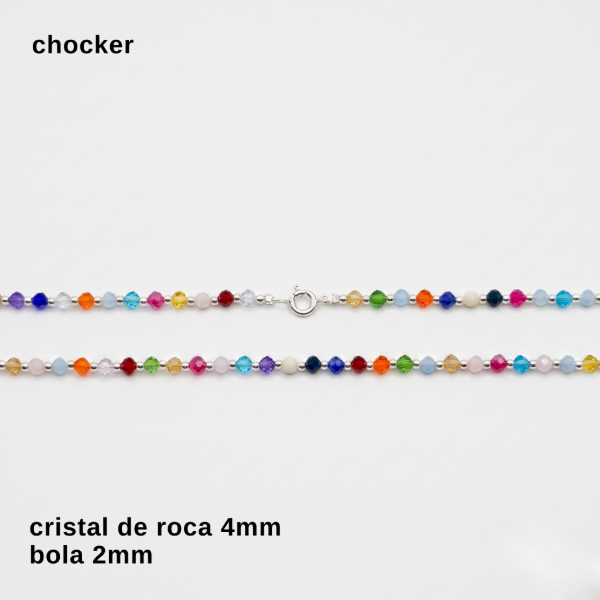Producto - CHO #FP - Chocker mix cristal de roca 4mm (DÓLAR)