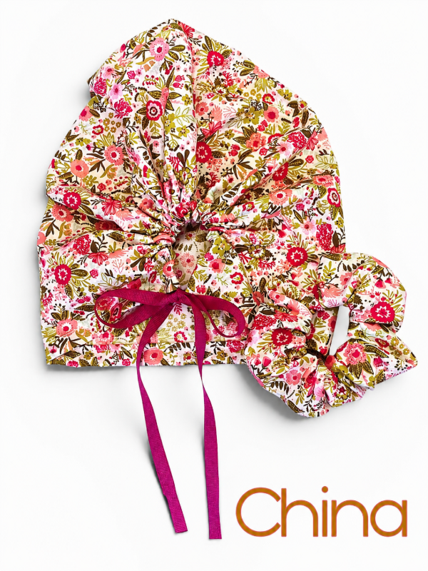 Producto - Set cofia+scrunchie Margarita (ENTREGA INMEDIATA)